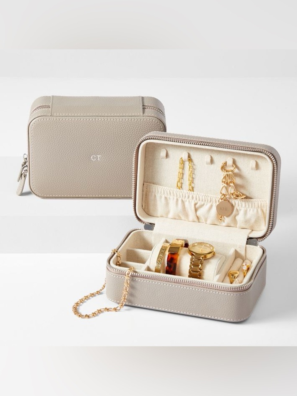Mark & Graham Peach Jewelry and Watch Travel Case